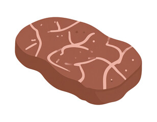 Japanese hamburg steak (Hamburger steak) illustration isolated on transparent or white background