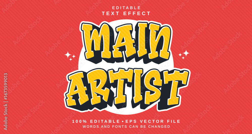 Poster editable text style effect - main artist text style theme.