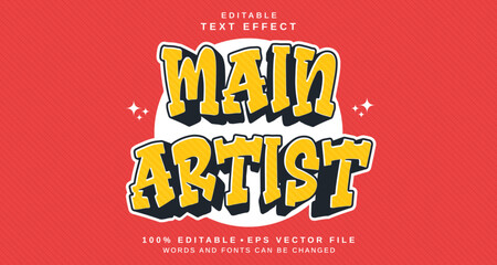 Editable text style effect - Main Artist text style theme.