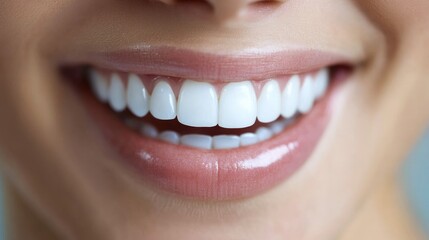 Fototapeta premium A Beautiful Woman with a Dazzling White Smile, Representing Cosmetic Dentistry and Teeth Whitening.