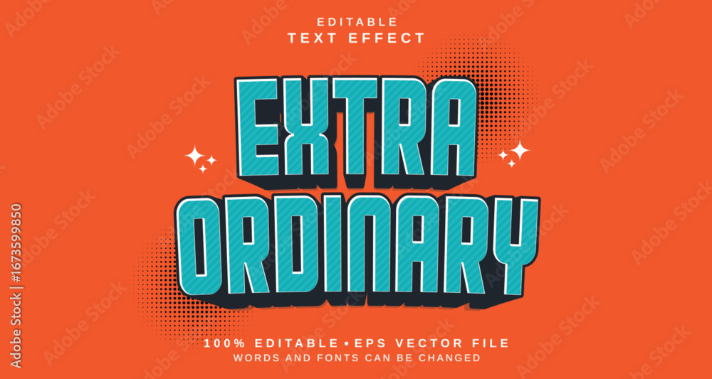 Poster editable text style effect - extra ordinary text style theme.