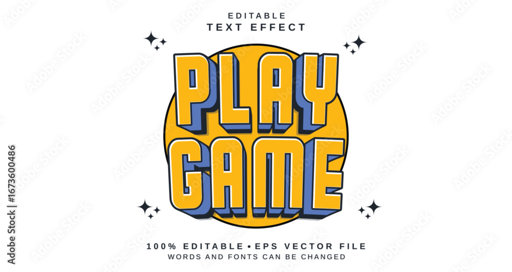 Poster Editable text style effect - Play Game text style theme.