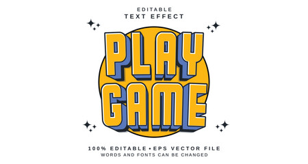 Editable text style effect - Play Game text style theme.