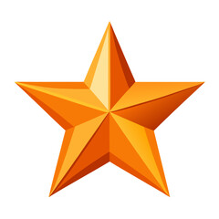 Obraz premium Golden five pointed star isolated on white background