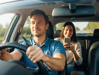 Journey feels pleasant, both seem enjoying their time together.