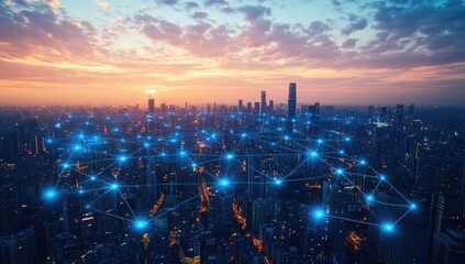 Fototapeta premium City network at dawn (2)