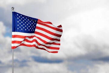 Obraz premium Independence day concept. Patriotic American Flag waving