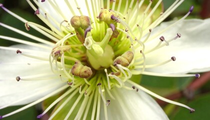 Close-up of a white flower's center (1)