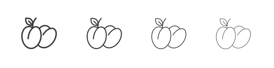 Plum icon symbol. Vector isolated illustration.