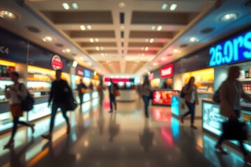 Generative AI image of a blurred airport scene.