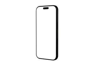 High-quality image of a black smartphone mockup with a blank screen, perfect for app presentations or website designs.