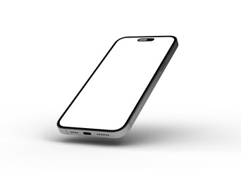 High-quality image of a modern smartphone with a blank screen, perfect for app presentations or...