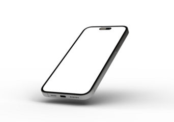 High-quality image of a modern smartphone with a blank screen, perfect for app presentations or website mockups. Download now!