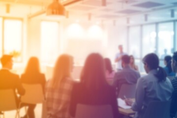 Generative AI Image of a Blurred Audience Presentation.