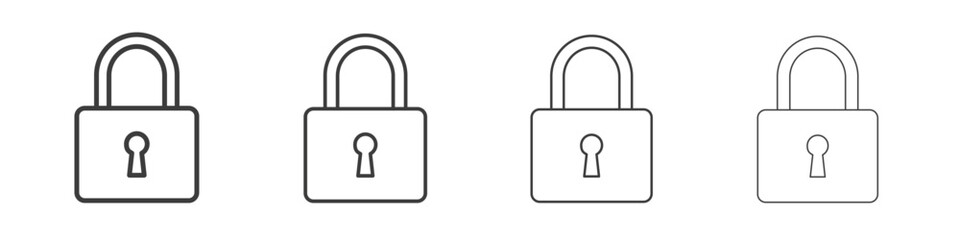 Padlock icon symbol. Vector isolated illustration.