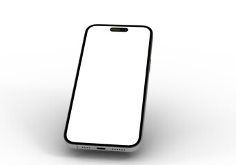 High-quality image of a modern smartphone with a blank screen, perfect for app presentations or website designs.
