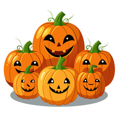 halloween pumpkin with pumpkins