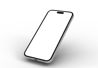 High-quality photo of a modern smartphone with a blank screen, ideal for app presentations or website mockups.