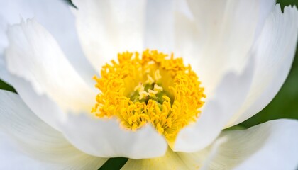 Close-up of a white flower's center