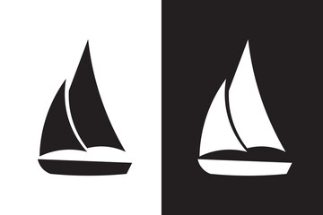 Different silhouettes of sailboats in a grid pattern on a white background