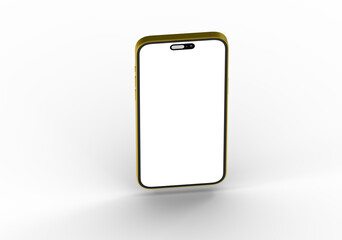 High-quality image of a gold smartphone with a blank screen, perfect for app presentations or website mockups.