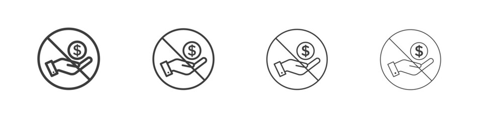 No dollar sign symbol. Vector isolated illustration.