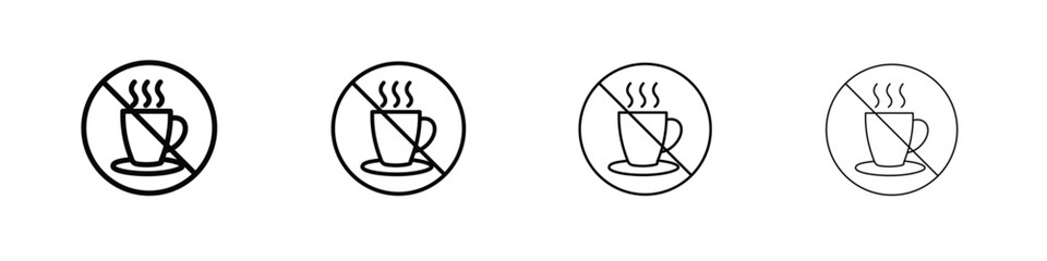No coffee cup sign symbol. Vector isolated illustration.