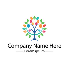 Minimalist and unique family tree logo design vector style