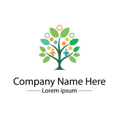 Obraz premium Minimalist and unique family tree logo design vector style