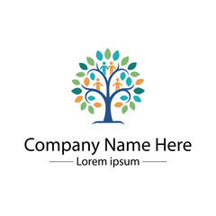 Obraz premium Minimalist and unique family tree logo design vector style