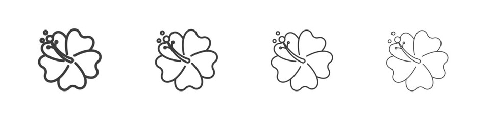 Hawaiian flower icon symbol. Vector isolated illustration.