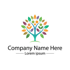 Obraz premium Minimalist and unique family tree logo design vector style