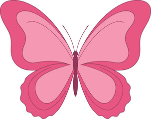 Vibrant pink butterfly insect winged creature delicate nature art vector