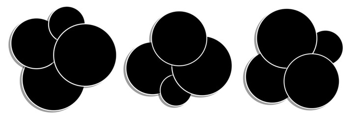 4 round collage photo frame. Photo album or memory wall idea for banner, poster, mockup, flyer, brochure. vector template