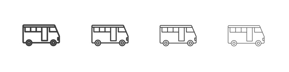 Bus coach icon symbol. Vector isolated illustration.