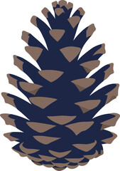 Dark pinecone natural organic forest element isolated vector