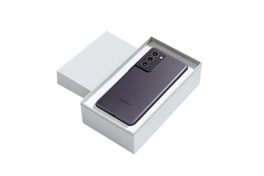 Modern mobile phone unboxed. Tech upgrade, new device.