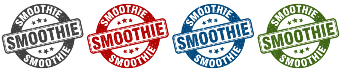 smoothie stamp. smoothie round stamp set isolated on white background