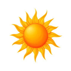 Bright sun graphic on transparent background