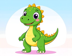 Fototapeta premium Cute cartoon dinosaur (1)