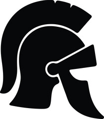 Illustrator Vector Spartan warrior helmet minimal clean line art silhouette