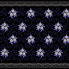 All over asian embroidery pattern design for digital print on fabric.	