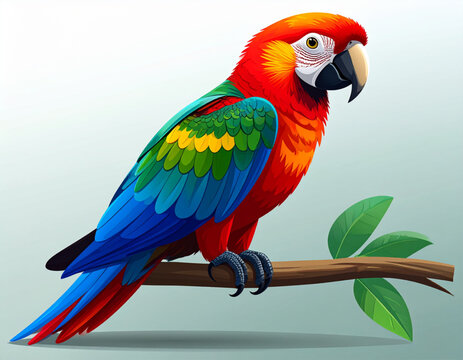 nuri, nuri raja ambon, parrot, maluku, burung, endemik, vektor, eps10, svg, gradient, flat, icon, colorful, white background, isolated, tropical, indonesia, wildlife