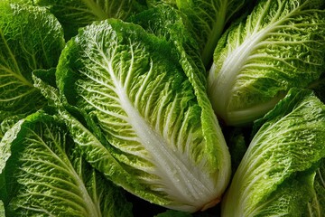 Close-up of fresh bok choy leaves