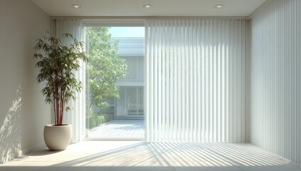 Sun-drenched room with patio view