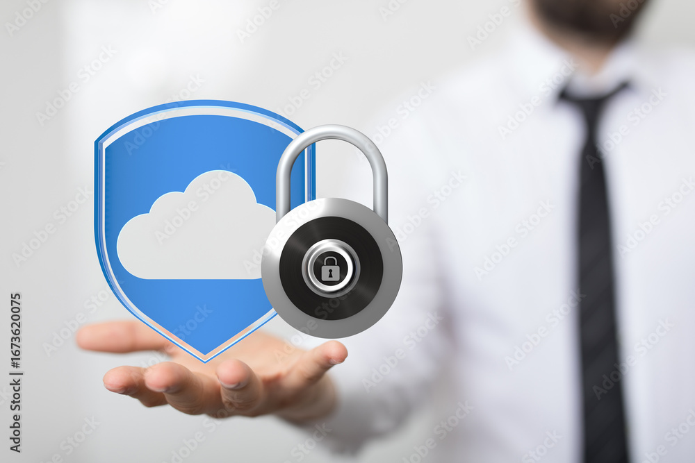 Poster enhance data security with robust cloud protection. safeguard sensitive information.