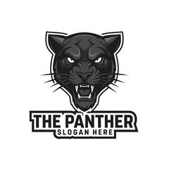 A fierce black panther head mascot logo with an aggressive snarl and sharp teeth.