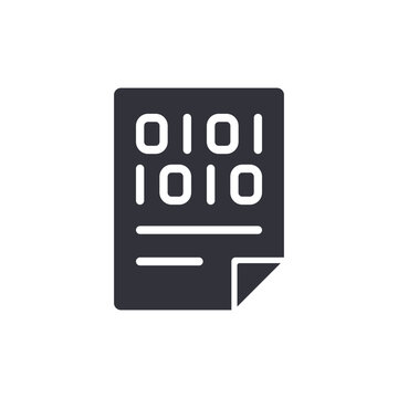 Binary Code Representation On A Document With A Folded Corner Depicting Data