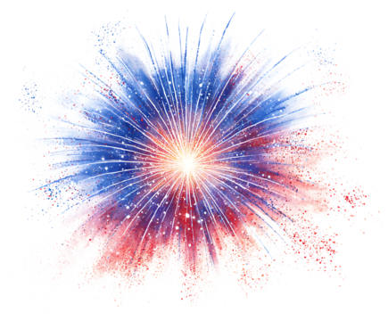 Vibrant fireworks explosion against a dark background.