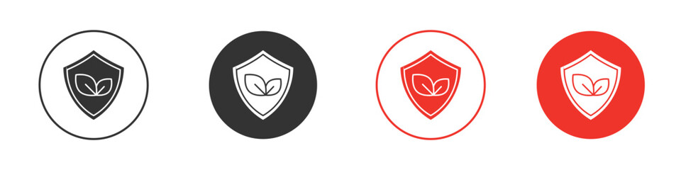 Shield with leafs icon symbol for your website design, logo, app, UI.